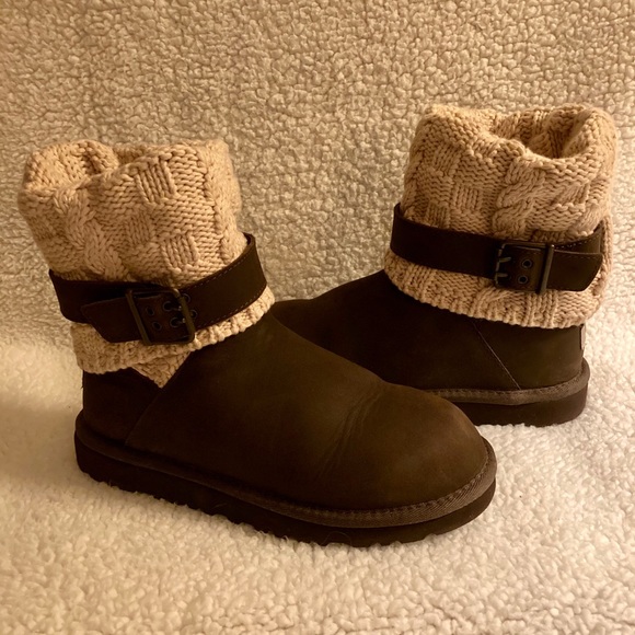 Ugg Australia Cambridge Chocolate Leather Boots - Picture 1 of 10